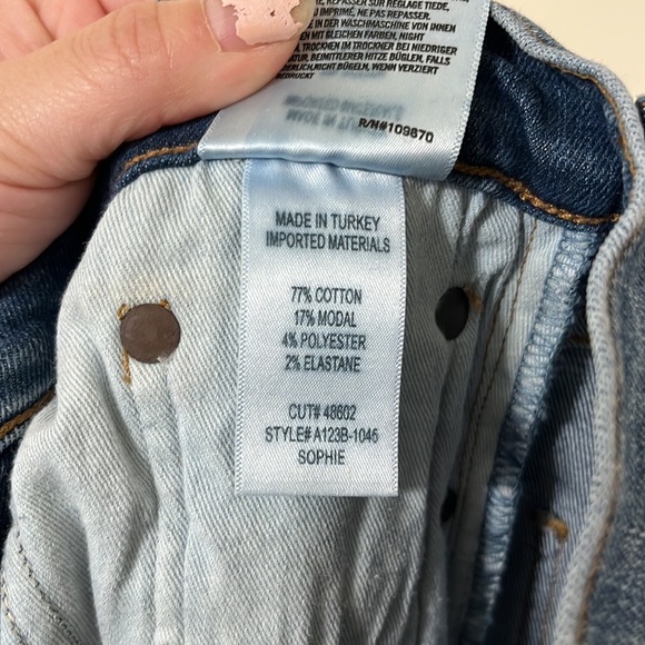 Agolde Dark Wash Distressed Sophie Skinny High Rise Denim Jeans Size 25 - Picture 11 of 11